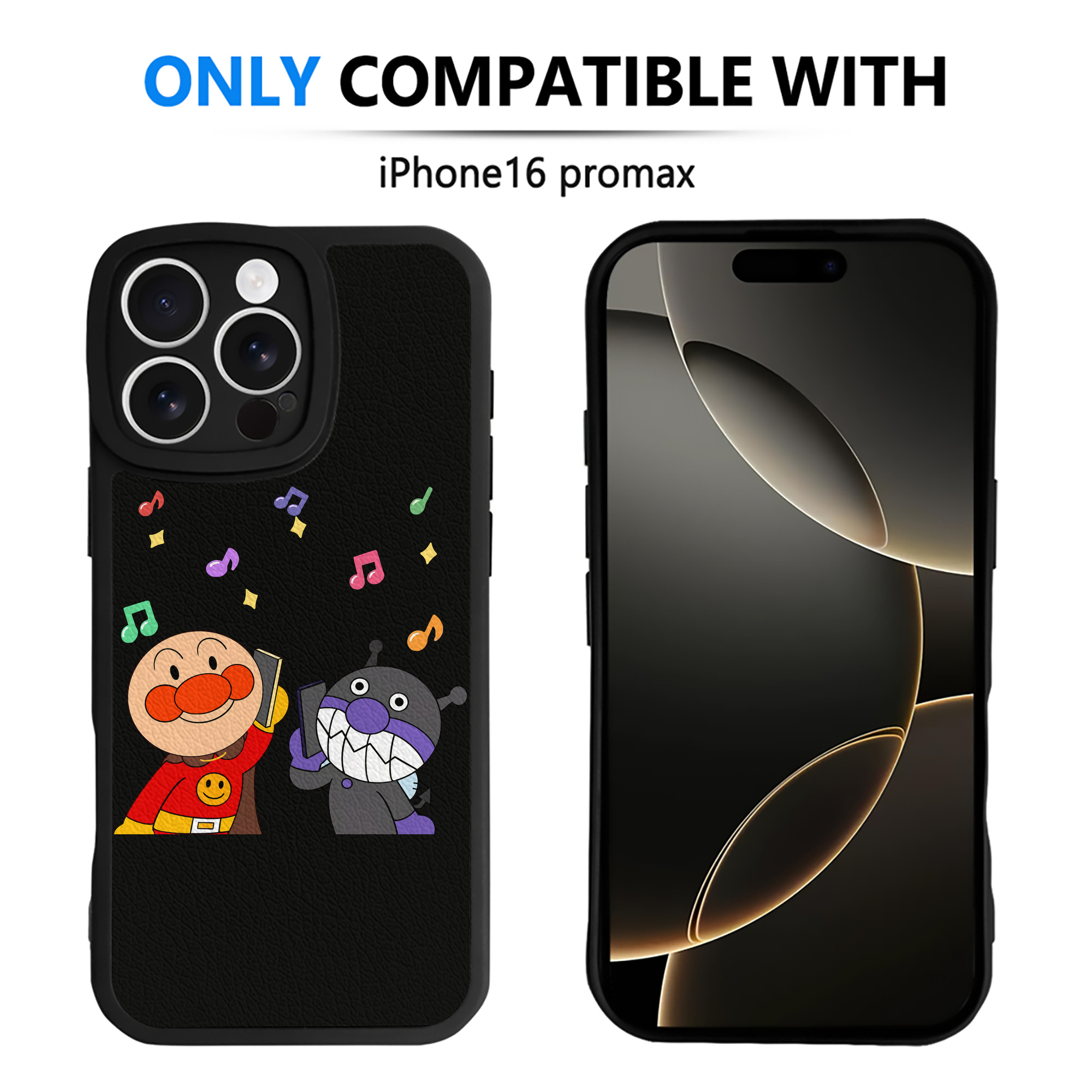 （画像用） アンパンマン Anpanman 【iPhone 16シリーズ対応】シリコンスマホケース（レザー調） 材質：シリコン
